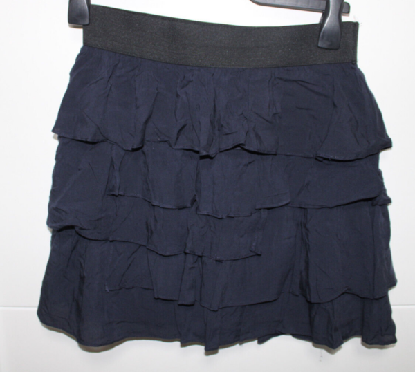 Zara basic Rock knielang M 38 blau kurzer Damenrock Freizeitrock Dehnbund Rüsche